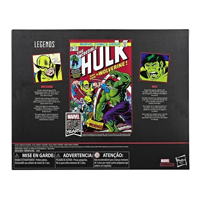 Genuine Marvel Legends Series 80th Anniversary Hulk And Wolverine 6-inch-scale Anime Action Figure Bruce Banner Figurine Model