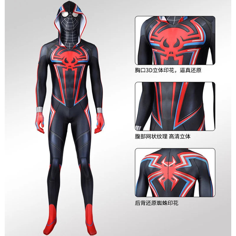 Game PS5 Spider Man Cosplay Costume Miles Morales 2099 Jumpsuit Halloween Comic-Con Props Bodysuit Conjoined Clothing X-Mas Gift