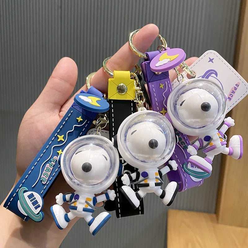 Kawaii Snoopys Keychain Anime Astronaut Series Cartoon Doll Pendant Couple Backpack Pendants Birthday Gift for Boys and Girls