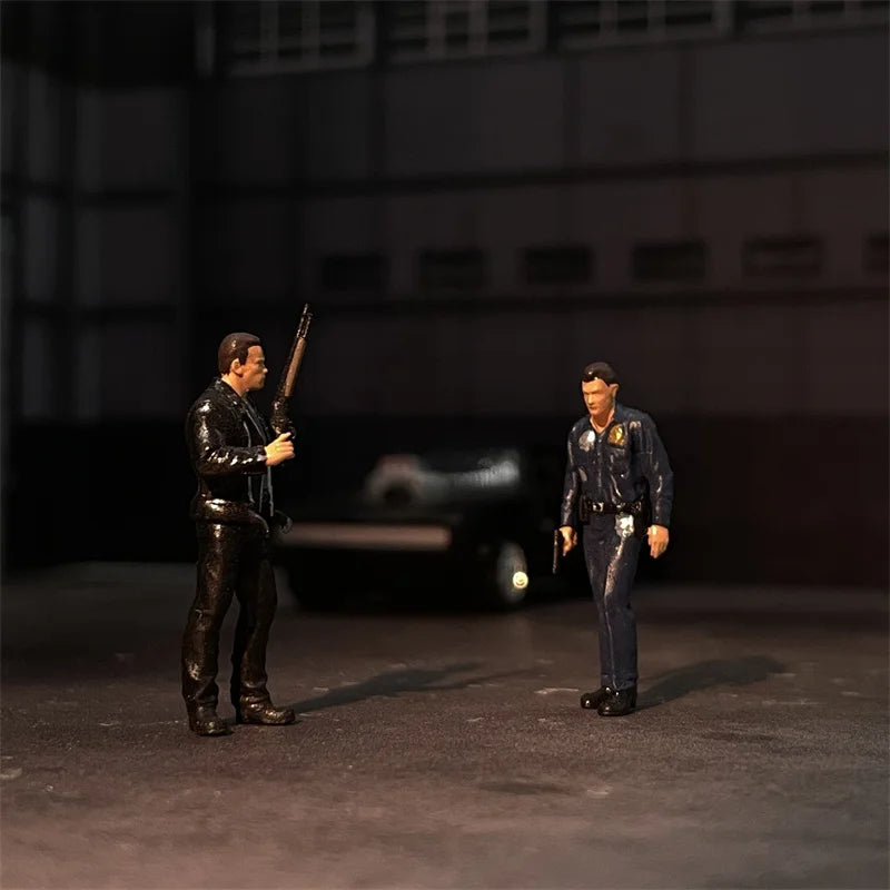 Classic 1/64 Scale Resin Model The Terminator T800 T1000 Figures Dioramas Diecast Alloy Car Miniature Collection Hobby Toys