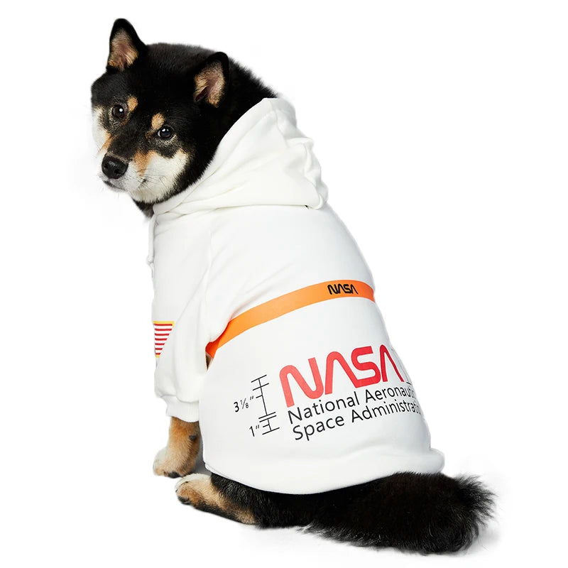 White Dog Hoodies For Small Dog Winter Warm Nasa Coat Fashion Puppy French Bulldog Pet Clothes XS-2XL