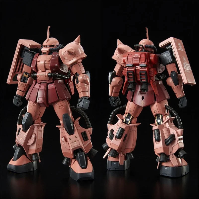 Bandai Genuine Gundam Model Kit Anime Figure RG High Mobility Type Zaku Ⅱ Team Monstre Anime Action Figure Toys for Children