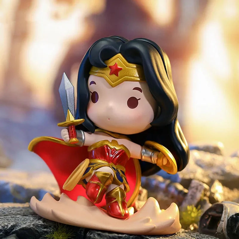 2024 New Justice League Anime Figure Blind Box Cute Kawaii Superman Batman Wonderful Woman Anime Figures Boy Toy Collect Gifts