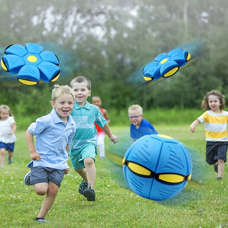Flying UFO Flat Throw Disc Ball Portable Flying Saucer Toys Stomp Magic Ball Children Sport Toy Decompression Beach Game Ball
