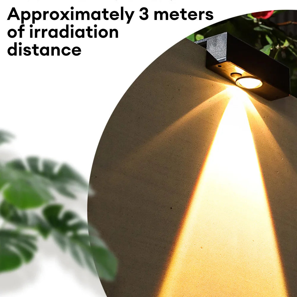 Solar Wall Light Outdoor Waterproof Led Solar Lamp for Railing Stairs Step Fence Yard Patio and Pathway Garden Street Lighting