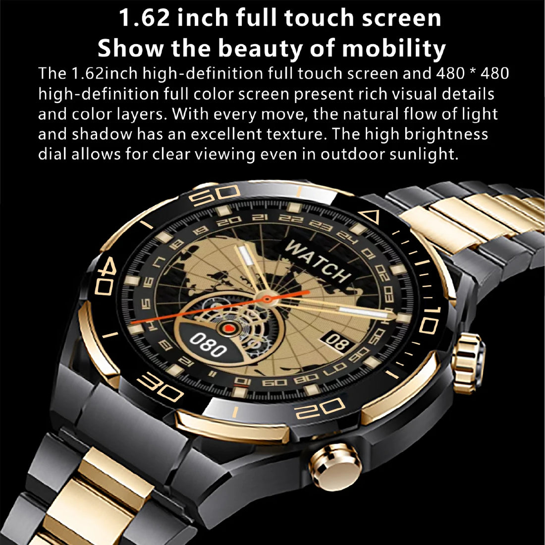 2024 New Smart Watch Men 4GB Memory Sport Fitness Tracker 480*480 AMOLED HD Screen NFC Bluetooth Call smartwatch for Android IOS
