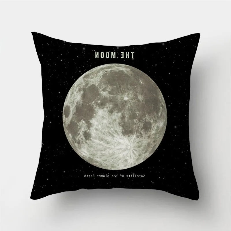 Black Pillow Galaxy Planets Cushion Covers Space Cushion Cover  Pillowcase Soft Pillow Case  High Quality Printing Pillow Cover