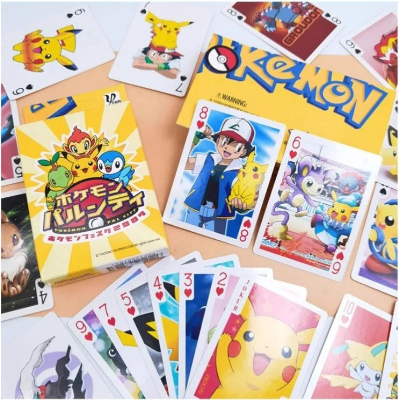 54pcs Pokemon Poker Classic Characters Cute Pikachu Playing Cards Non-repetitive Children's Gift Casual Puzzle Game Board Game