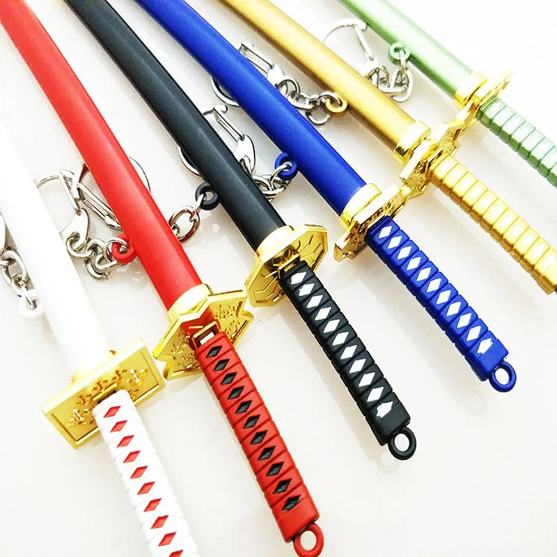 15CM Anime One Piece 8 Colors Katana Snow Sword Keychain Pendant Roronoa Zoro Men Scabbard Sabre Snow Knife Cosplay Toy Gift