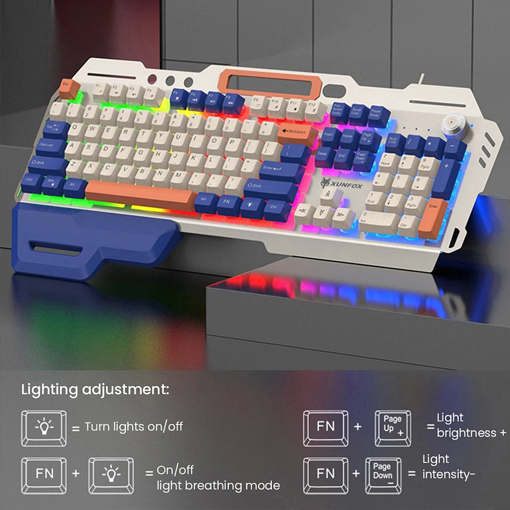 K90 Mechanical Keyboard USB Wired Keyboard Mouse Set LED Backlit Keyboard and Mouse For PC Laptop Computer Game Office