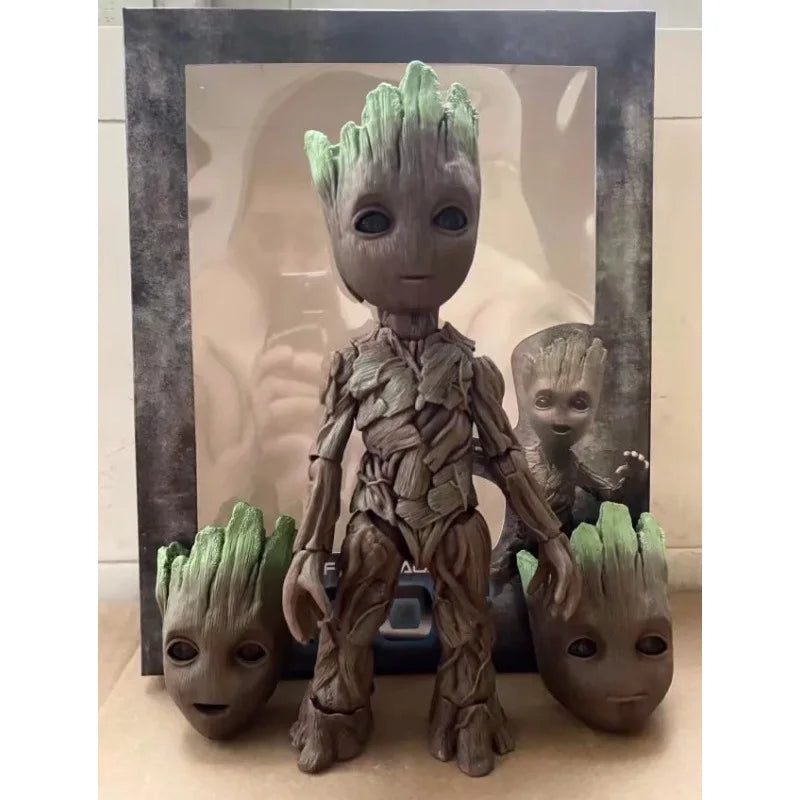 Marvel The Avengers Groot Guardians of the Galaxy Little Tree Man Anime Action Figure Movable Joint Collectible Model Toy Gift