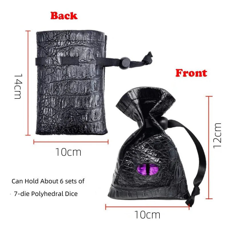10*15cm Drawstring Dice Bag PU Leather DND Dice Pouch Tarots Oracle Cards Storage Bag Gift Coins Jewelry Accessories Dice Bag