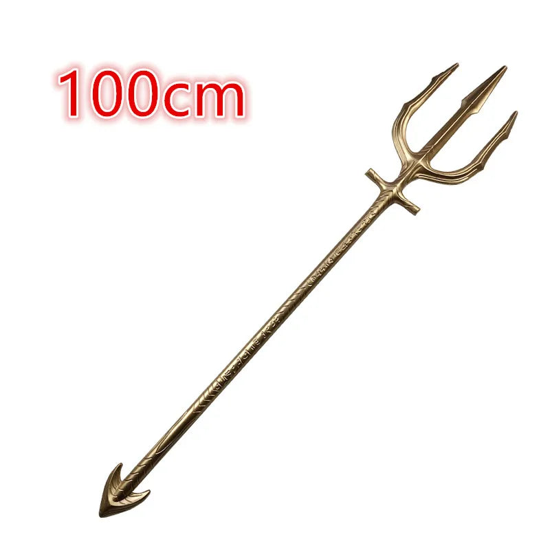 Cosplay Aquaman fork Trident Game Movie Toy Weapon Sword Adult Kid Gift Gold Fork Retro Safety PU Weapons Flexible 100cm