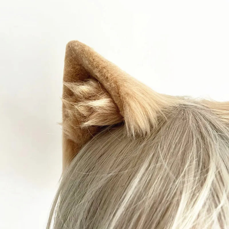 New Handwork Honkai Impact Star Rail Pardofelis Cosplay Ear Animal Cat Wolf Fox Ear HairHoop Headwear Simulation Hair Accessory