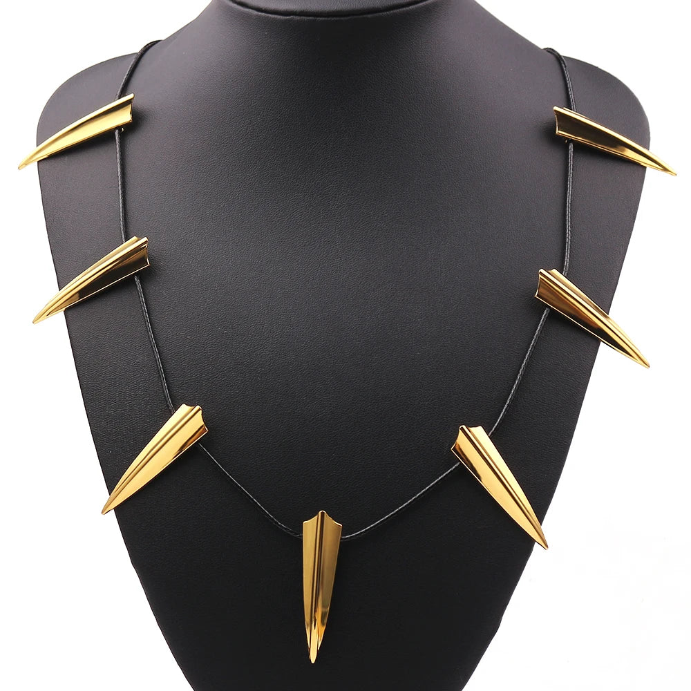 Superhero The Avengers Black Panther Necklace Metal Golden Silvery Panther Claw Creative Necklace For Men Jewelry Gifts