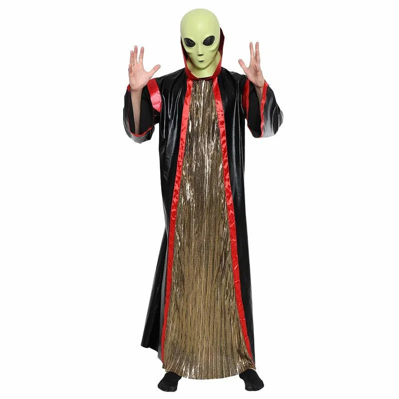 Adult Alien Black Funny Jumpsuit Costumes Cosplay Good Quality Robe for Halloween Party Carnival Easter Purim Fancy Dress