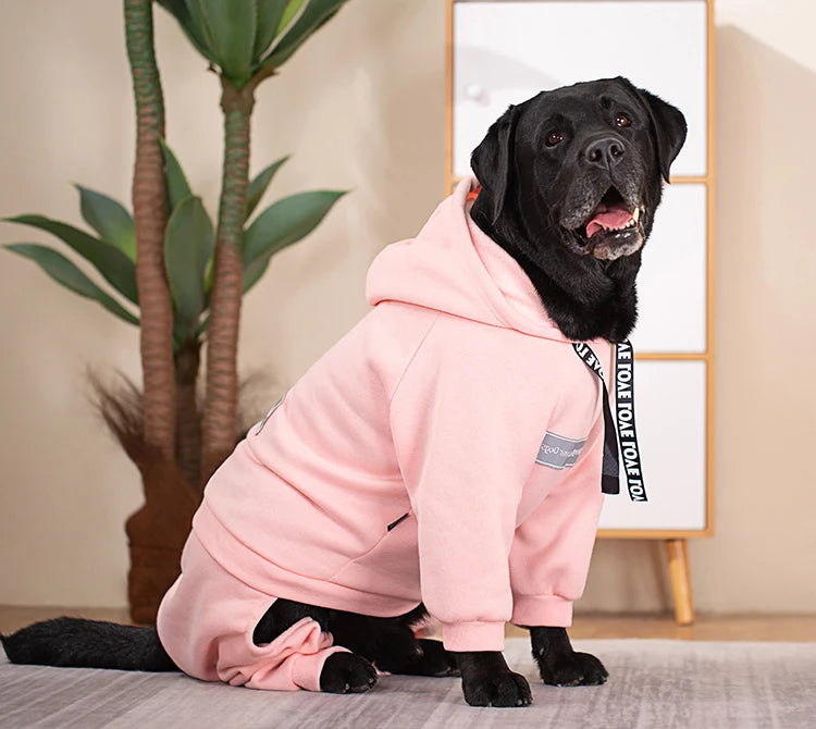 Autumn Winter Big Dog Clothes Hoodie Sporting Dog Jacket Warm Coat Fleece Reflective Pet Jumpsuit for Large Dog Labrador Costume