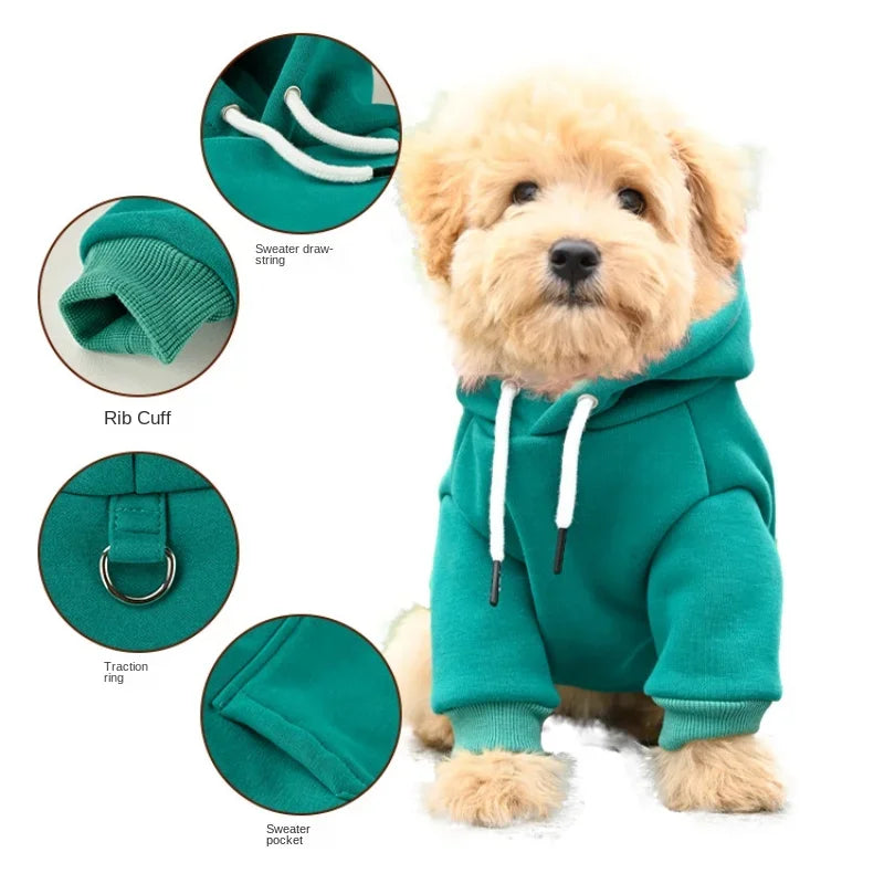 Dog Clothes Pet Dog Hoodie Small And Medium Dog Vest Outdoor Sweatshirt Bulldog Husky Warm Fleece Pet Clothing Puppy Cat Costume