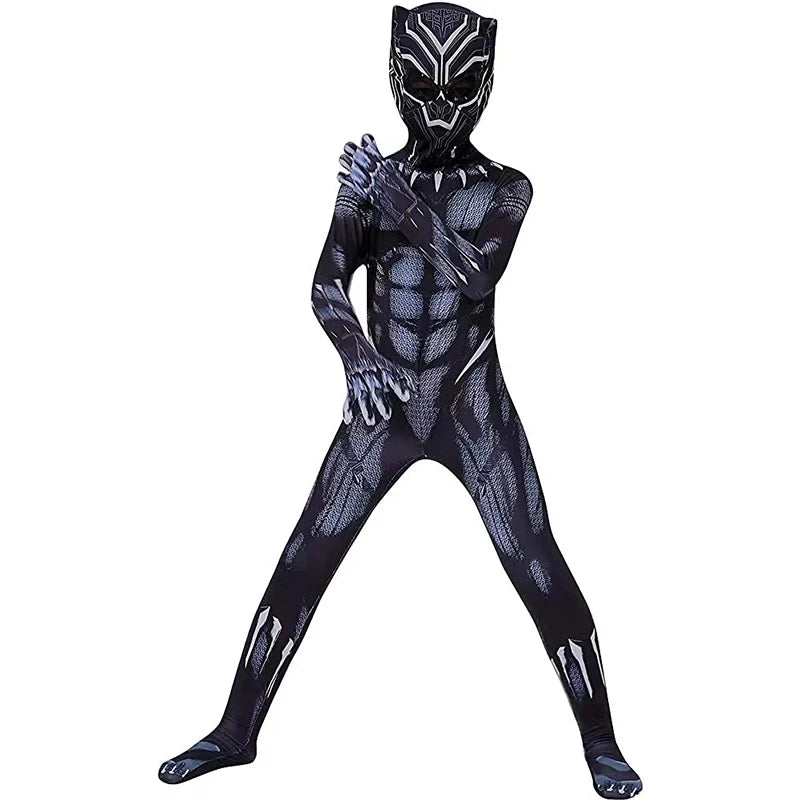 Child Adult Black Panther Superhero Cosplay Costume Bodysuit Jumpsuit for Kids Aldult Halloween Carnival Party Cosplay Costumes