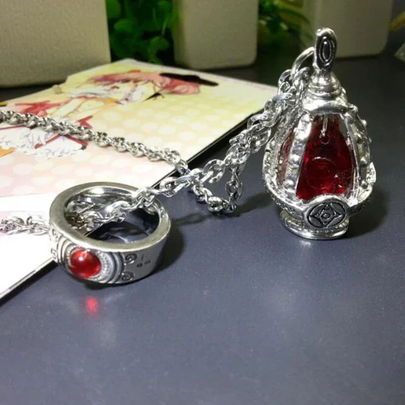 Anime Puella Magi Madoka Magica Cosplay Soul Gem Necklace Pendant Ring Jewelry Set Gift Prop