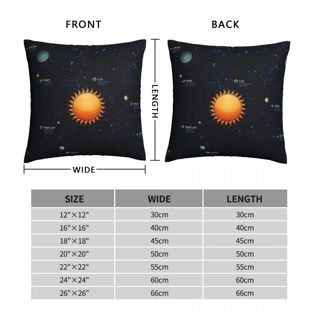 Sci Fi Solar System Pillowcase Printing Polyester Cushion Cover Decorative Space Planet Throw Pillow Case Cover Home 40X40cm