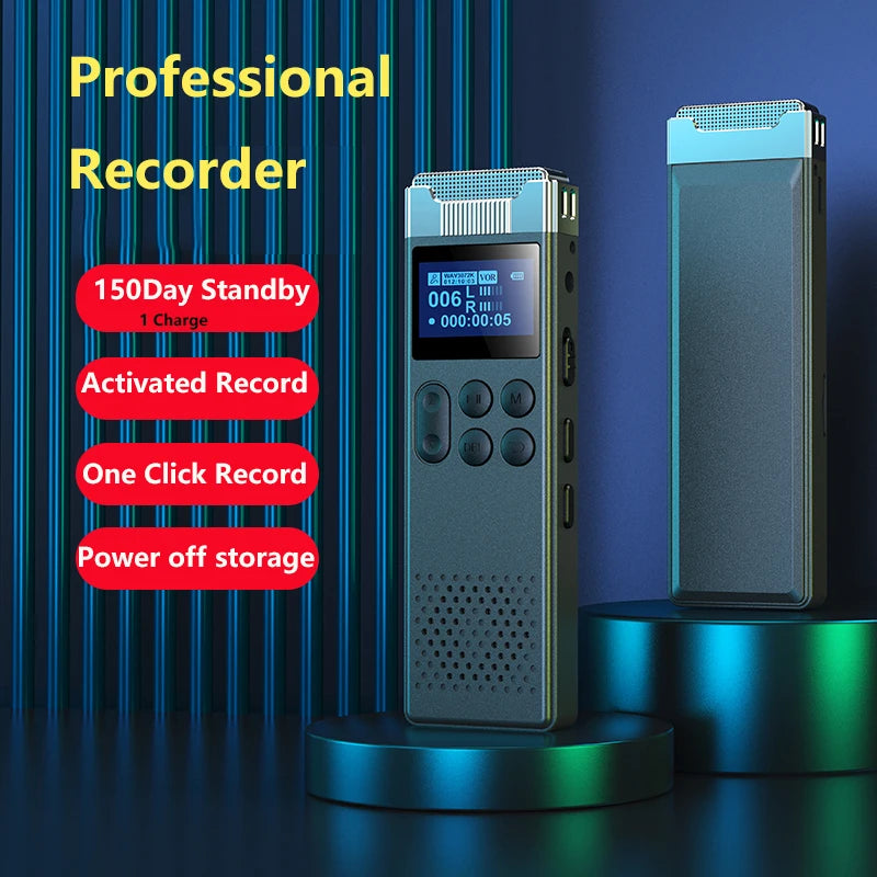 Activated Voice Recorder 150 Day Long Standby 3072kbps Espia with External Horn Speaker Noise Reduce Sound Dictaphone MP3 Player