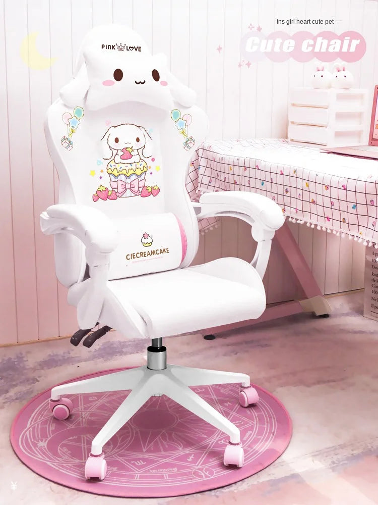 Hot products WCG gaming chairs girls cute cartoon computer armchair office home swivel massage chair lifting adjustable chairs