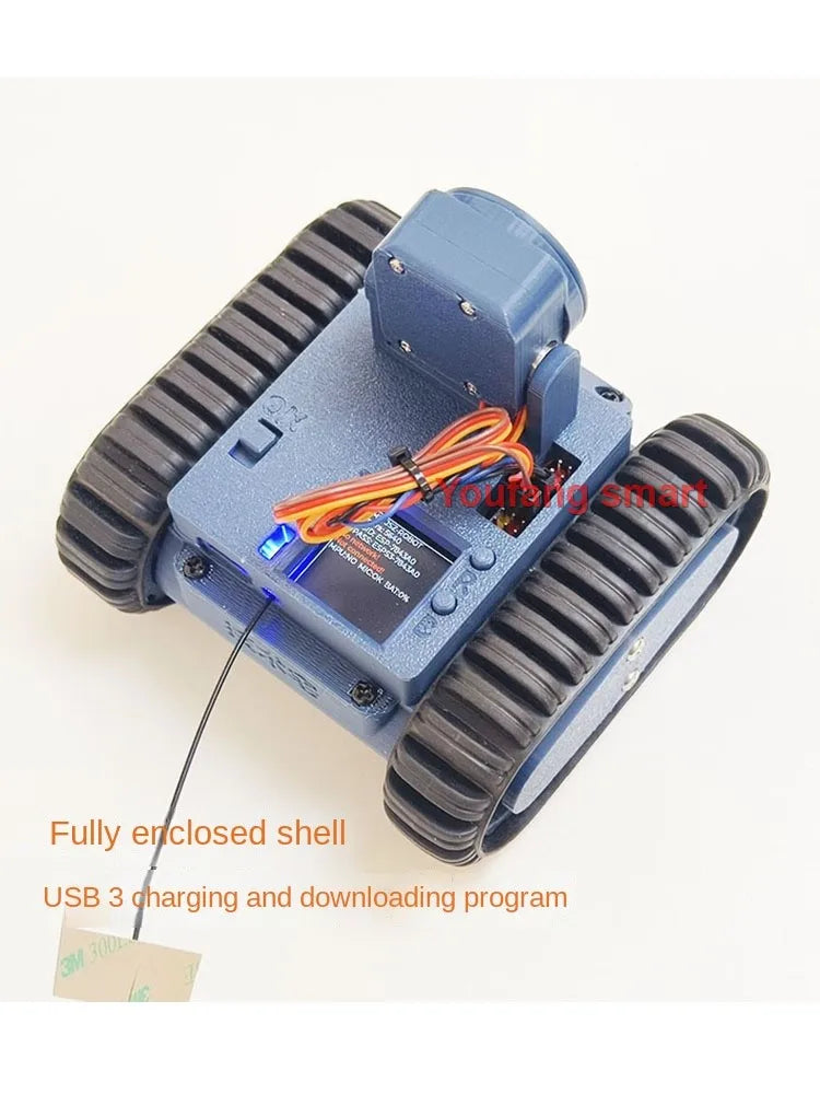 3D Printing Robot Car Wireless Video Trolley Image Transmission Crawler for ESP32 Teaching Reconnaissance Robot Handle RC Tank