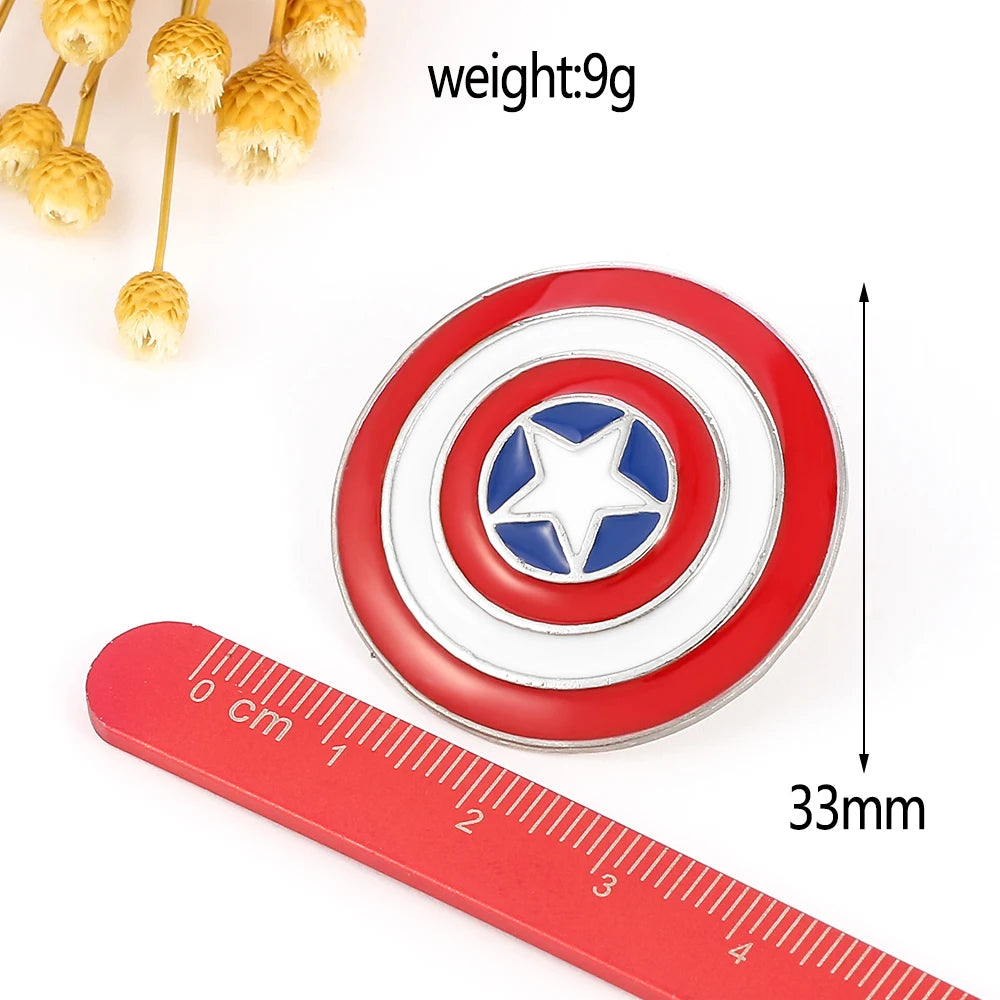 Marvel Captain America Pin Avengers Superhero Captain America Shield Lapel Pin Badge Brooch for Women Men Jacket Accessories