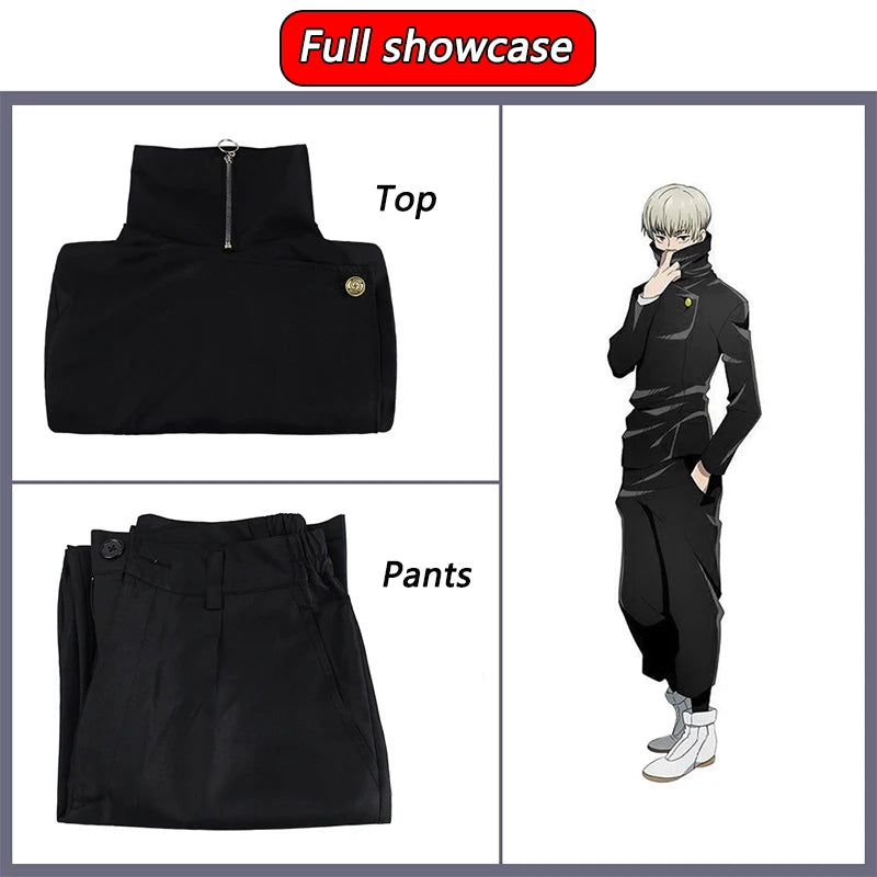 Inumaki Toge Cosplay Anime Jujutsu Kaisen Toge Inumaki Cosplay Costume Wig Top Pants School Uniform Men Women Halloween Costumes