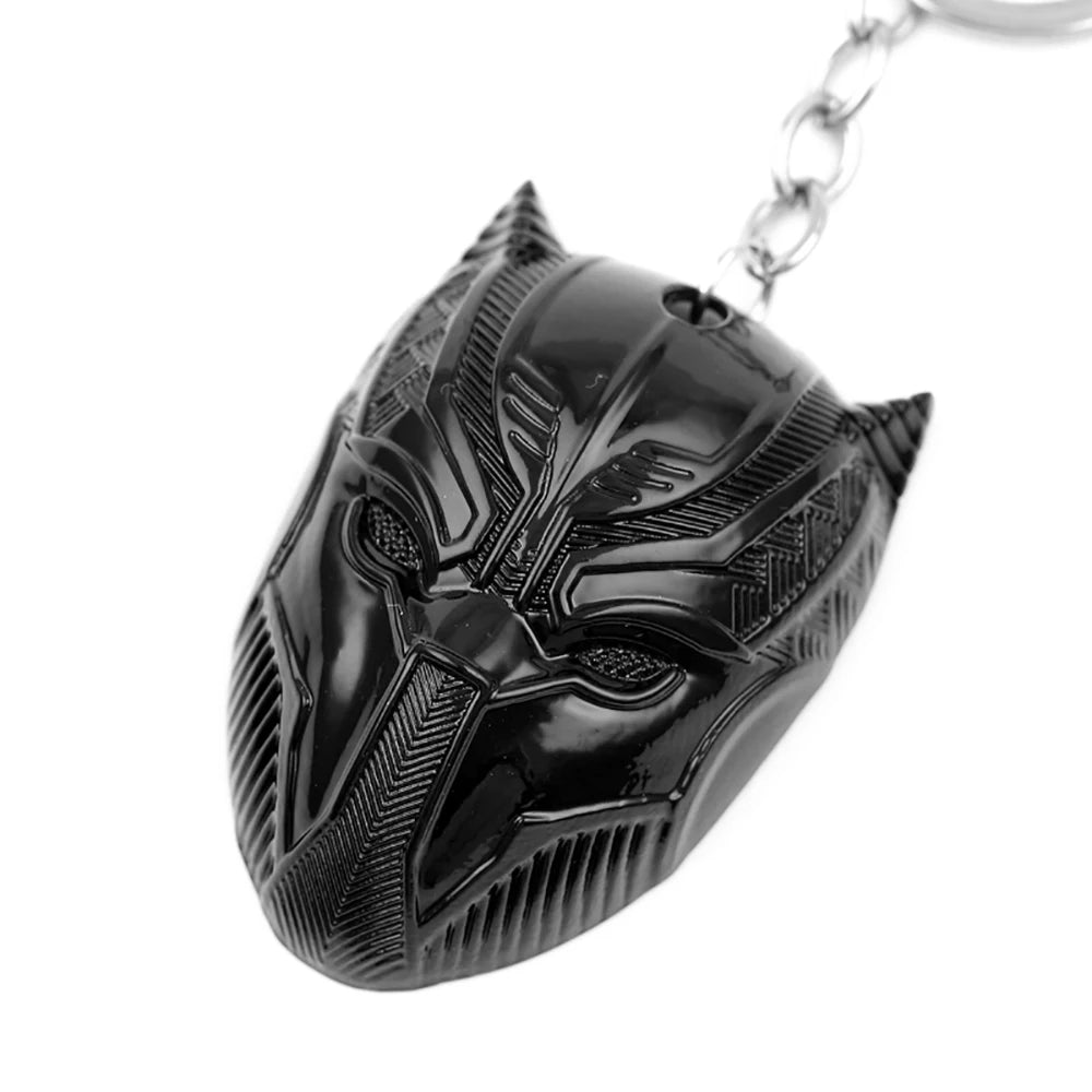 Disney Marvel Avengers Black Panther Mask Keychain Superhero Symbol Pendant Keyring Fashion Key Holder Gifts For Fans Friend