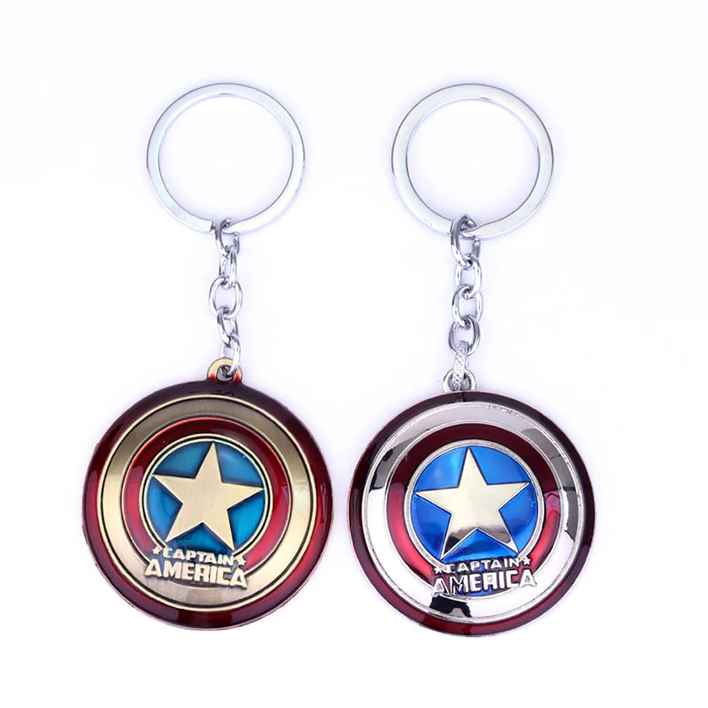 Disney Avengers Captain America Shield Rotatable Keyring Superhero Steve Rogers Arms Keychain Pendant Jewelry Gifts For Fans