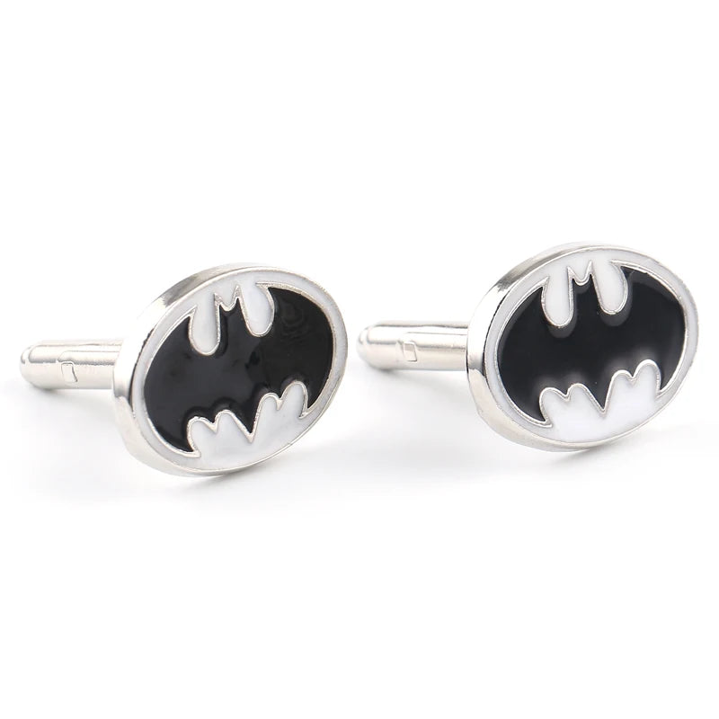 Superhero Batman Metal Enamel Cufflinks Marvel Avengers Cuff Links for Men Business Accessories Fashion Wedding Jewelry Gift