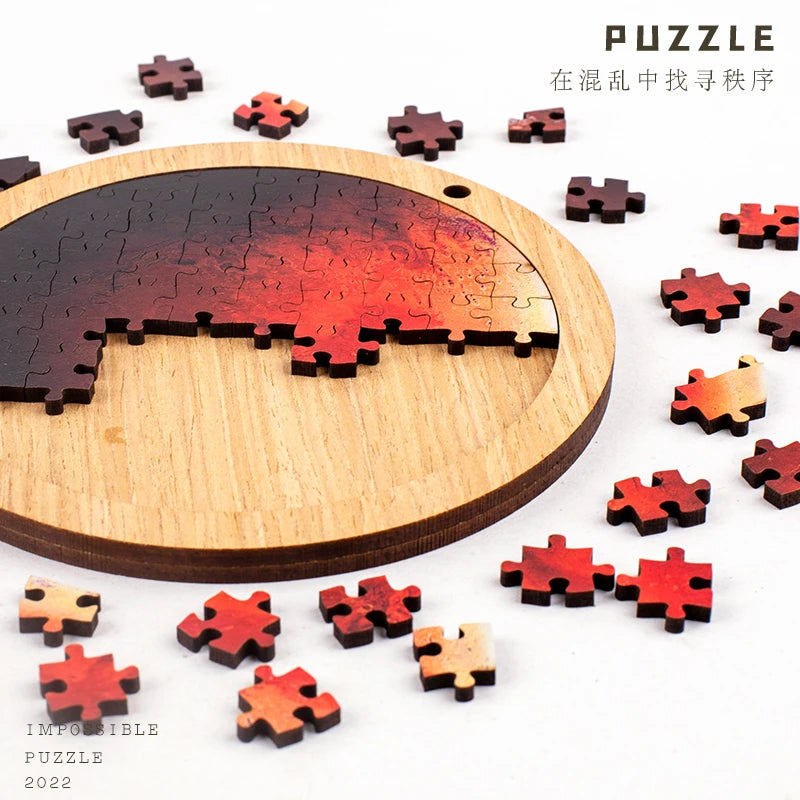 "Little Mars" puzzle alien 6 years old with children's puzzle high difficulty wooden puzzle irregular adult national tide