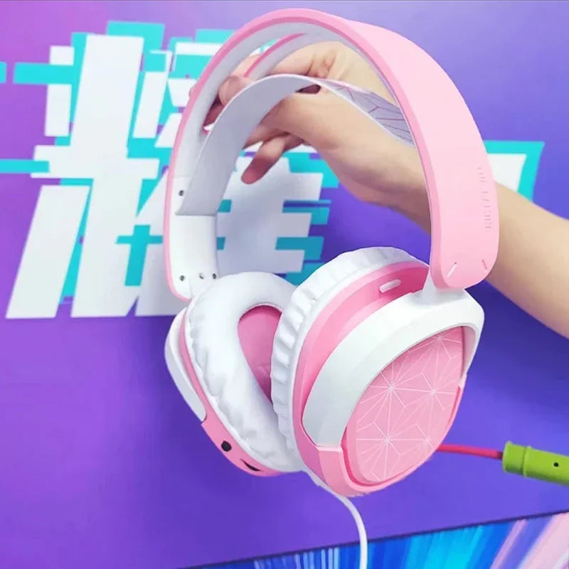 Anime Demon Slayer Collaboration Headset Gaming Headphones Tanjirou Nezuko Cosplay Official Gaming Peripherals Birthday Gift