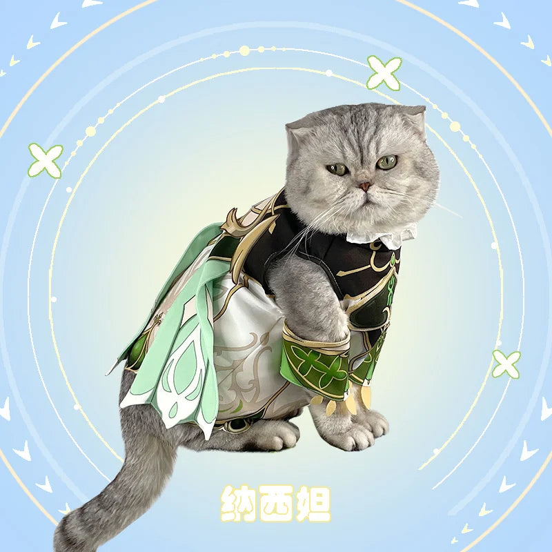 Game Genshin Impact Nahida Pet Cosplay Clothes Lesser Lord Kusanali Cat Clothes Dog Xumi Photo Dressing Halloween Pets Costume