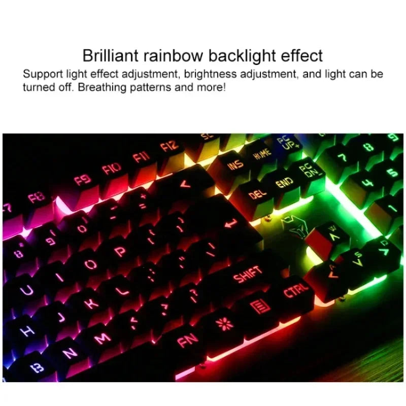 GX2 Wired Combo 104 Keys LED Light Changeable Waterproof RGB Backlit Gaming Mechanical Keyboard And Mouse Set for Desktop Laptop