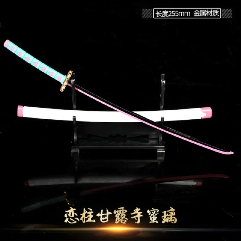 Demon Slayer Sword Real Katana Swords Demon Slayer Cosplay Metal Props Weapon Anime Battle Ready No Cutting Edge Bedroom Decor 1