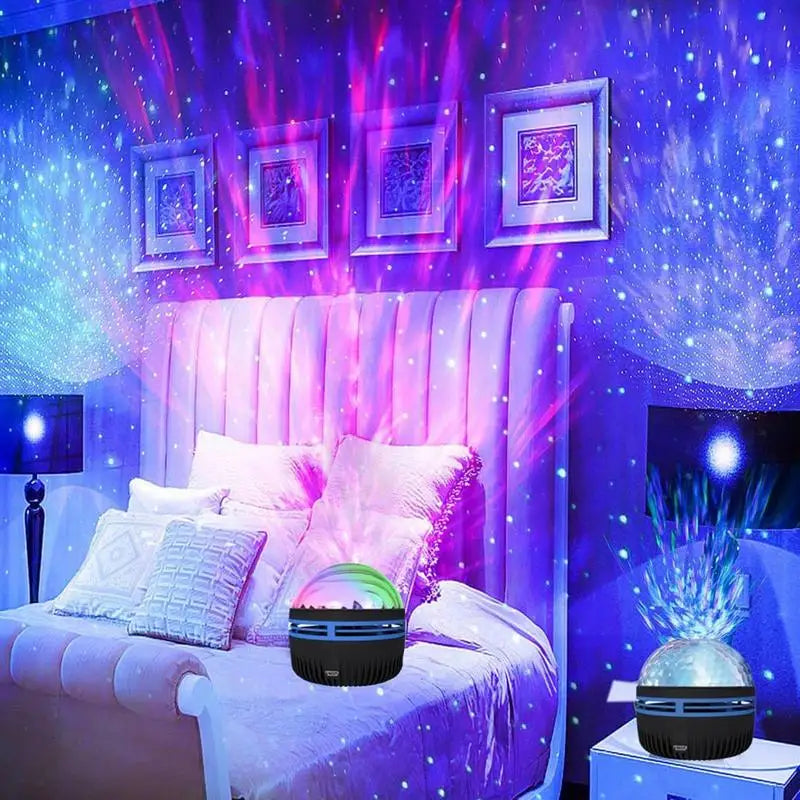 1pc Starry Projector Light With 14 Color Effects Projector Night Light Water Ripple Sky Ocean Galaxy LED Bedroom Atmosphere Lamp