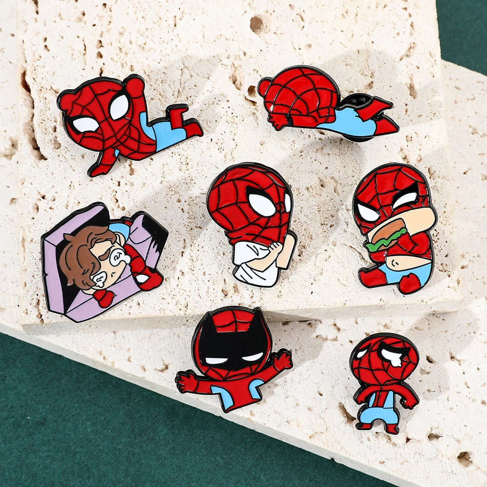 Avengers Spider Man Enamel Lapel Pin Badges Marvel Superhero Brooch Accessories on Backpack Jacket Jewelry For Fan Gifts