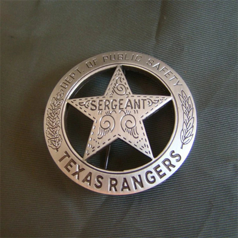 4.5cm TEXAS Rangers Company A Badge Round With Star Mexican Peso American Rangers Old West Civil War Lawman Confederate