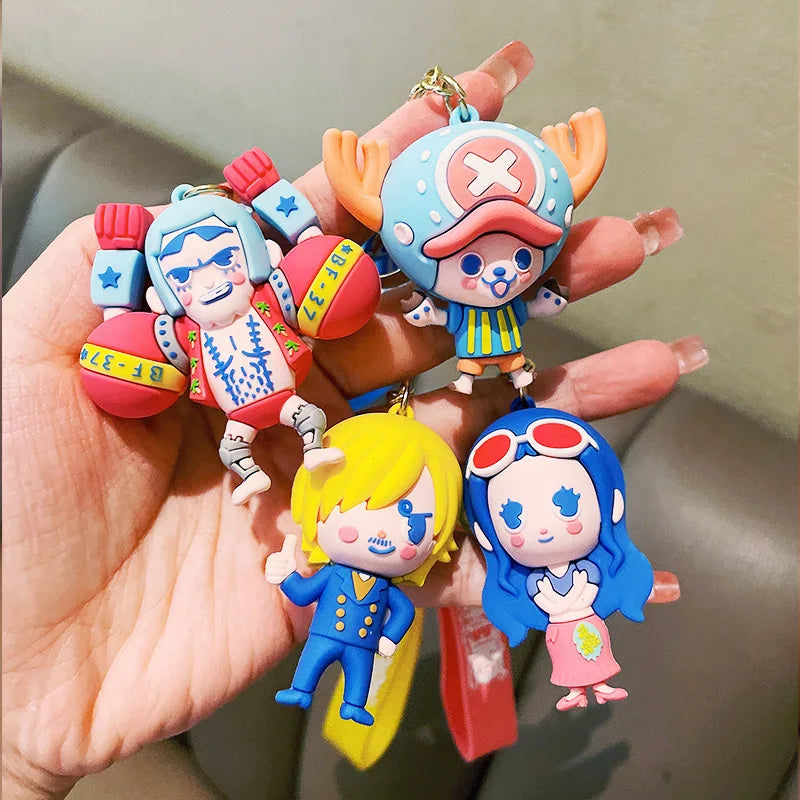 2023 New Style Anime One Piece Luffy Chopper Dolls Robin Nami Sanji Car Keyring Ornaments Accessories Bag Pendent The Best Gift