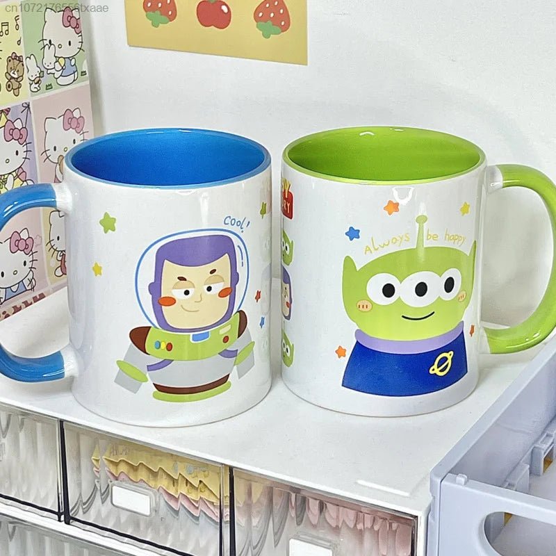 Disney Buzz Lightyear Alien Cartoon Anime Mug Household Coffee Milk 300ml Morning Tea Cup Friends Couples Cute Gift Ceramic Mug