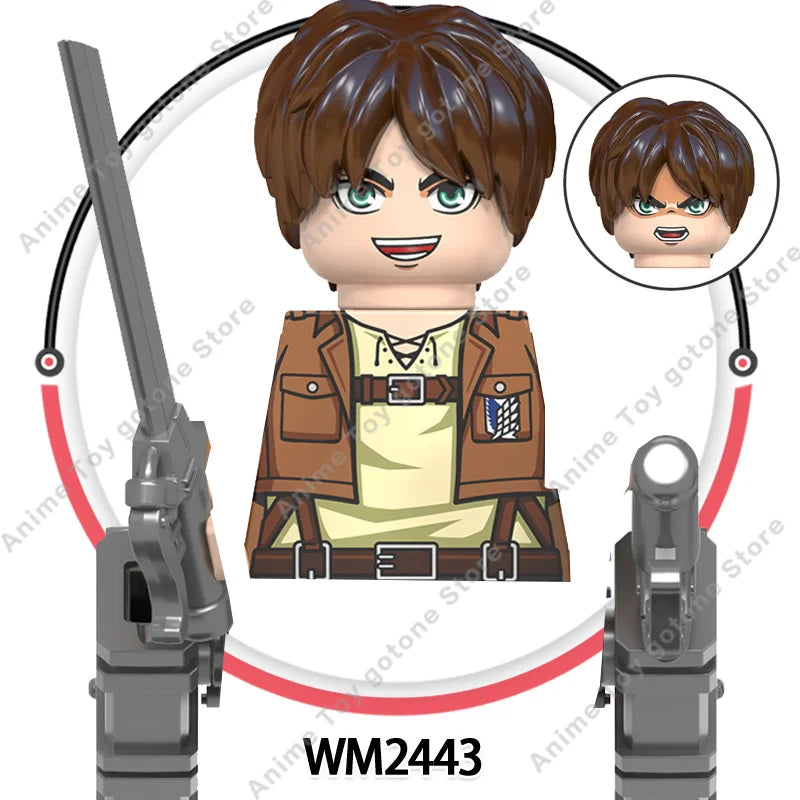 WM6148 Attack on Titan Levi Ackerman Eren Mikasa giant Annie Japanese anime bricks mini action toy figures building blocks Gifts