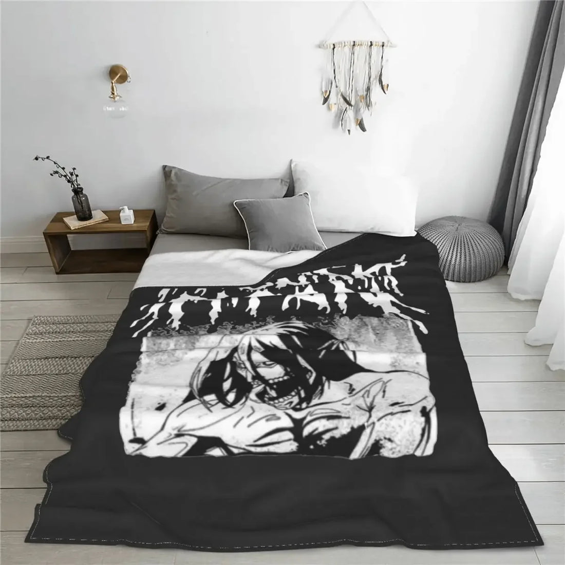 Japanese Anime Attack On Titan Fleece Throw Blankets Shingeki No Kyojin Blanket for Bedding Car Warm Plush Thin Quilt