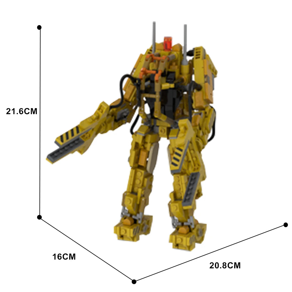 Gobricks MOC Micro Aliens Series PART V: Mini size P-5000 powered work loader Robot Building Block Bricks Toys Set For Gifts