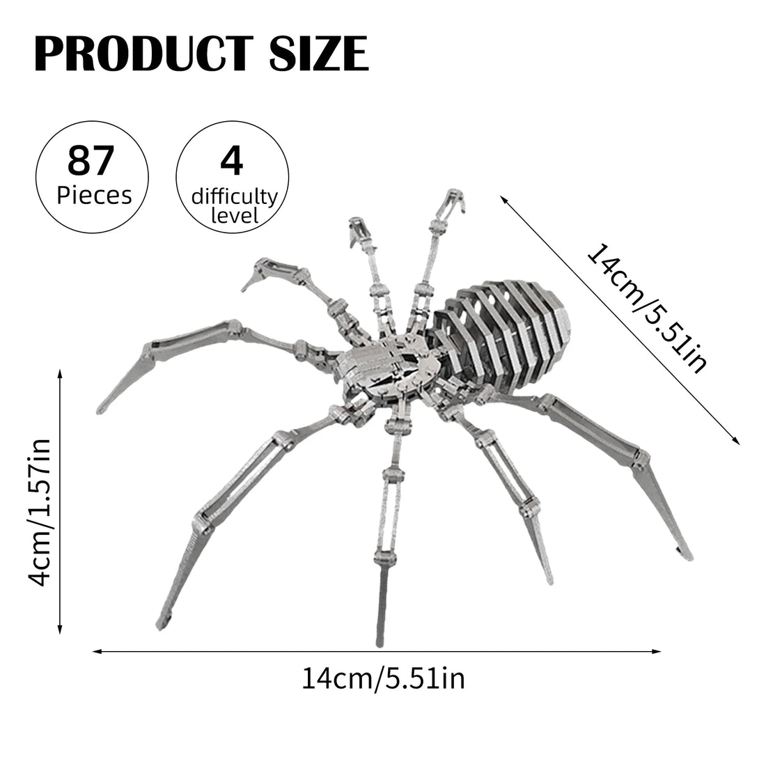 3D Metal Puzzle Insect Animal Beetle Spider IQ Game Model Kit Toys DIY Assembled Jigsaw Toys Birthday Gifts for Boys Adults