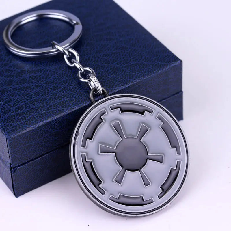 Disney Sci-fi Movie Star Wars Galactic Empire Logo Pendant Keyring Imperial Banner Key Holder Accessories Gift For Fans Friend