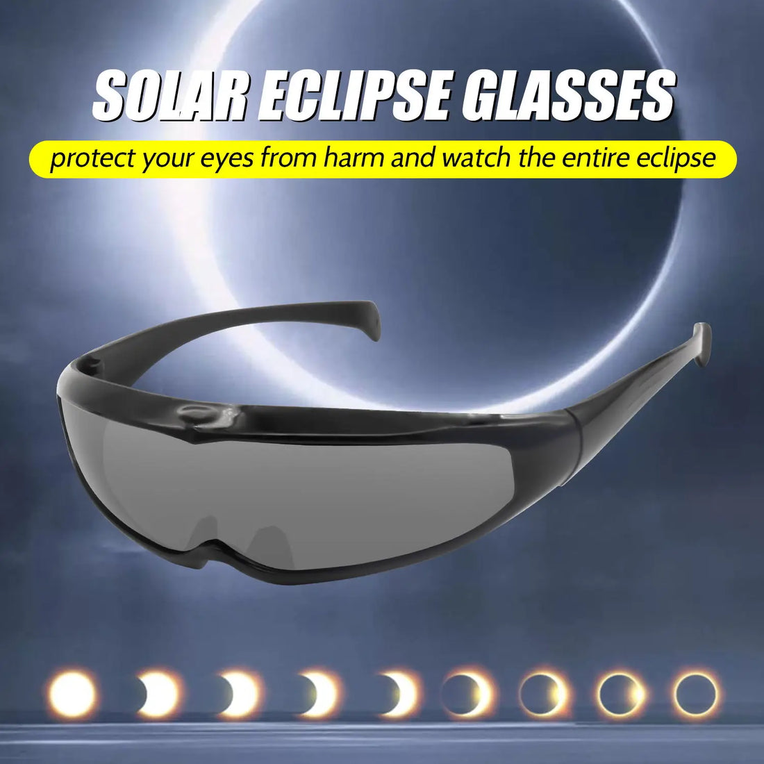 Eclipse Sunglasses Solid Color Certified Solar Eclipse Glasses Ultra-light Comfortable Fit Sunglasses For Safe Sun Viewing
