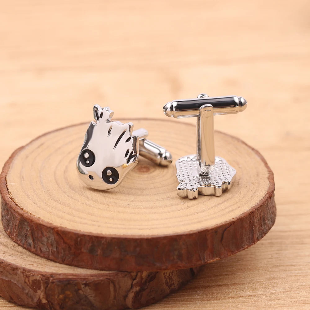 Disney Marvel Sci-fi Movie Avengers Guardians of the Galaxy Cufflinks Fashion Superhero Groot Metal Cufflinks Gifts For Fans